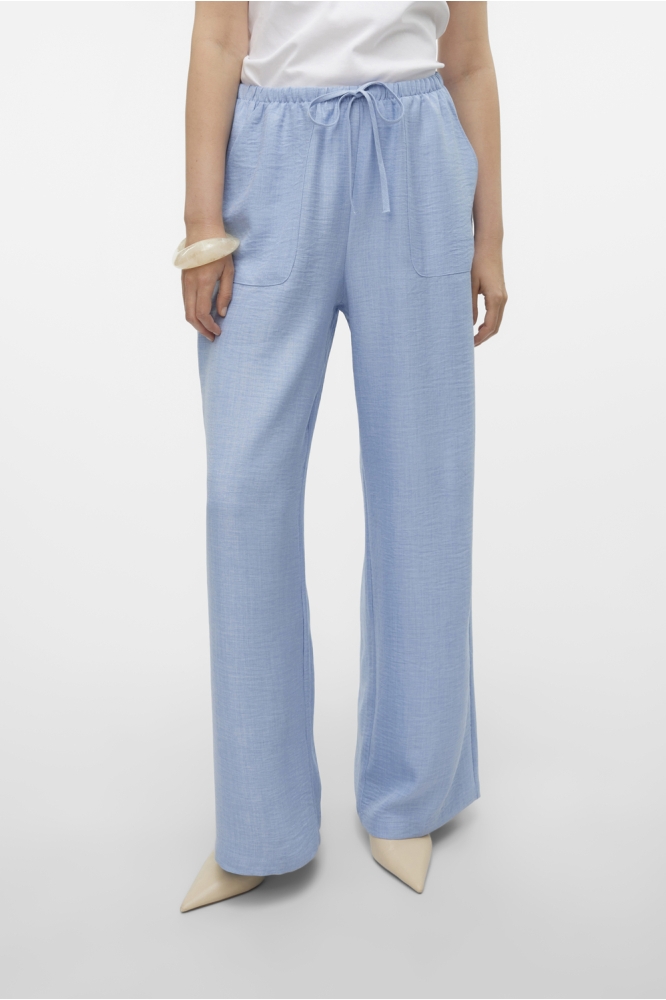 VMMELANEY HW LOOSE PANT WVN NOOS 10316385 CHAMBRAY BLUE/MELANGE